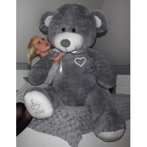 Viking Stor grå krammebamse 190cm XXL - Jeg elsker dig