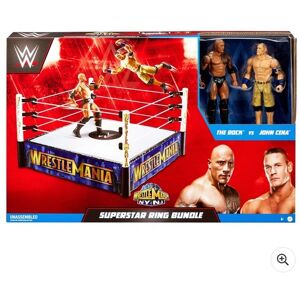 Mattel WWE WrestleMania The Rock vs John Cena Superstar Ring Bundle