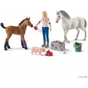 Schleich Farm World 42486 - Dyrlæge besøger hoppen og føllet