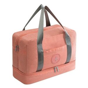 shopnbutik Waterproof Large Capacity Double Layer Beach Bag Portable Sports Bags Cube Bags Travel Bags(Orange Powder)