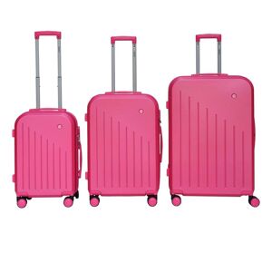 b2m Sæt kufferter på hjul, sæt XL+L+M, Pink Barut ABS, solid