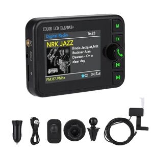SupplySwap Bil DAB/DAB+ Radio Modtager, Bluetooth Forbindelse, Digital Signal Broadcast, Sort