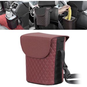 Shoppo Marte Car Back Seat Hook Garbage Can Car Storage Box (Dark Red)