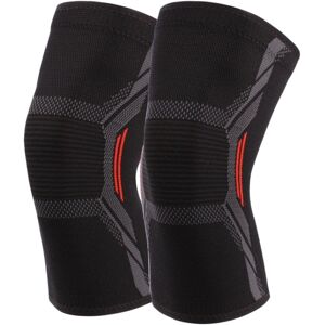 Shoppo Marte Nylon Sports Protective Gear Four-Way Stretch Knit Knee Pads, Size: S(Black Red)