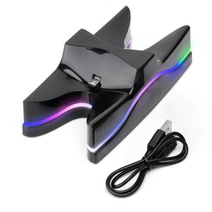 shopnbutik Speciel UFO-form: 2 x USB-ladestationsstandere/controllere PS4 Playstation 4-opladningsstativ med flerfarvet LED (sort)