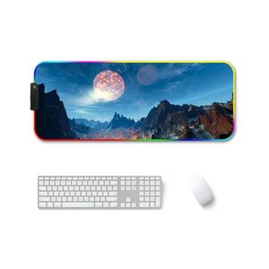 Shoppo Marte 350x600x4mm F-01 Rubber Thermal Transfer RGB Luminous Non-Slip Mouse Pad(Snow Peak)