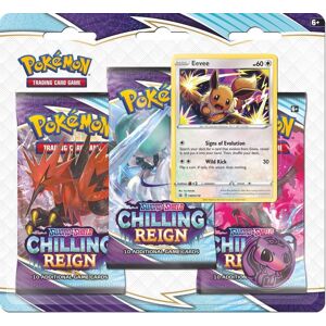 Pokemon TCG Pokemon Chilling Reign Sword & Shield 6 3-pack, Eevee foil & mønt