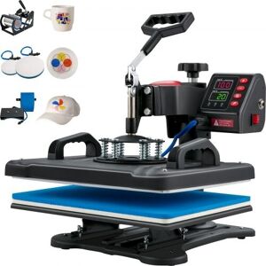 VEVOR Heat Press, 5 i 1 Heat Press Machine Machine 12x15, Clamshell Sublimation Transfer Printer Hurtig opvarmning, Digital Præcis Temperaturkontrol, Vinyl