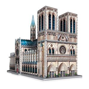 Wrebbit Symbolske Bygninger Notre Dame De Paris 3d Gåde 830 Stykker Gylden