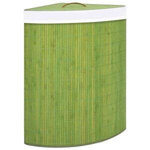 Vidaxl Hjørnevasketøjskurv 60 L Bambus Grøn