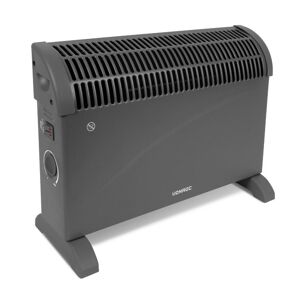 VONROC El-radiator - 2000W - Grå - Justerbar termostat - 3 varmeindstillinger - Til rum op til 24m2 - Ekstra tykt stål