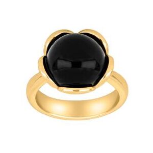 Nordahl Andersen Flower Ring i Forgyldt Sølv med Onyx