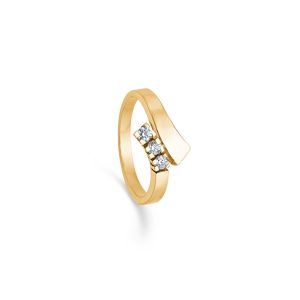 Randers Sølv 8 Karat Guld Ring med Brillanter 0,09 Carat W/SI