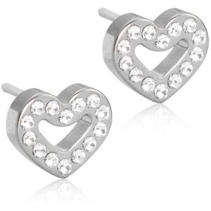 Blomdahl Brilliance Heart Øreringe i Titanium med Swarovski Krystaller