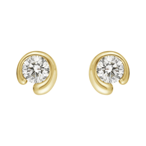 Georg Jensen Mercy Solitaire 18 Karat Guld Øreringe med Diamanter 0,40 Carat TW/VS