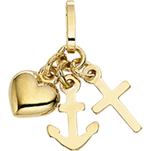 Scrouples Tro Håb Kærlighed 8 Karat Guld Charm 28793