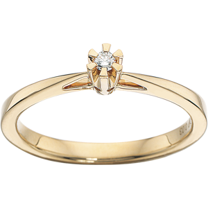 Prinsesse Ring 0,03 ct. i 14 Karat Guld fra Scrouples