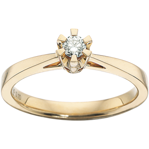 Prinsesse Ring 0,10 ct. i 14 Karat Guld fra Scrouples