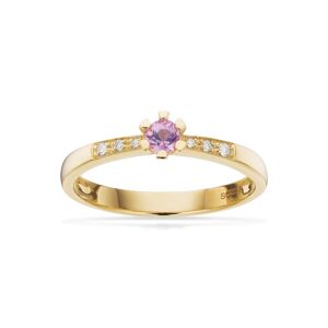 Scrouples Vida Darling 8 Karat Guld Ring med Pink Safir og Diamanter 0,04 Carat H-W/P1