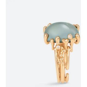 Ole Lynggaard Boho Medium Ring i 18 Karat Guld med Aquamarin og Brillanter 0,04 Carat TW/VS