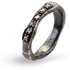 By Birdie Heritage Silver Wave Sterling Sølv Ring med Diamanter 0,18 Carat