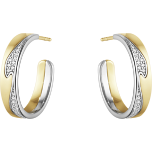 Georg Jensen Fusion 18 Karat Guld Øreringe med Hvidguld og Brillanter 0,21 Carat TW/VS