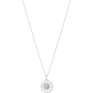 GEORG JENSEN RHODINERET SØLV DAISY HALSKÆDE MED DIAMANTER 18MM