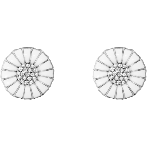 GEORG JENSEN RHODINERET SØLV DAISY ØRESTIKKER MED DIAMANTER 11MM