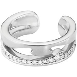 Georg Jensen Fusion 18 Karat Hvidguld Ørering med Diamanter 0,10 Carat TW/VS