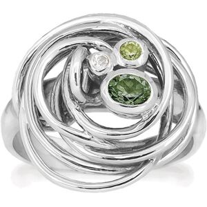 Curlicue Sterling Sølv Ring fra Rabinovich med Kvarts, Peridot Og Topas