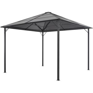 vidaXL pavillon med tag aluminium 3 x 3 m sort