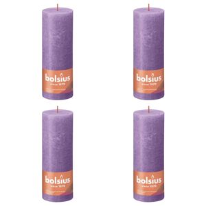 Bolsius rustikke søjlestearinlys Shine  4 stk. 190x68 mm violet