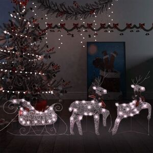 vidaXL rensdyr & kane udendørs juledekoration 60 LED guldfarvet