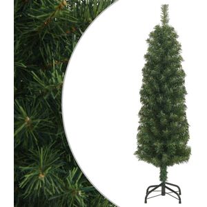 vidaXL slankt kunstigt juletræ med fod 150 cm PVC grøn