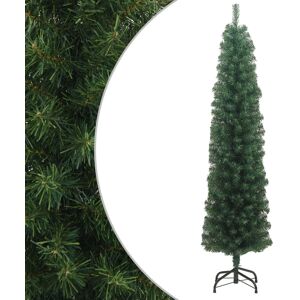 vidaXL slankt kunstigt juletræ med fod 240 cm PVC grøn