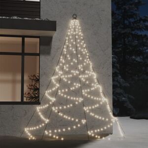vidaXL LED-juletræ til væg med metalkrog 260 LED'er 3 m varm hvid