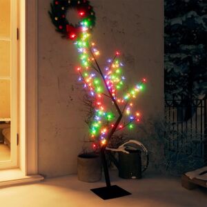 vidaXL juletræ 120 cm 128 LED'er  kirsebærblomst farverigt lys