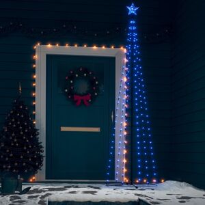vidaXL kegleformet juletræ 70x240 cm 136 LED'er blåt lys