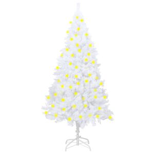 vidaXL kunstigt juletræ med LED-lys og tykke grene 180 cm hvid
