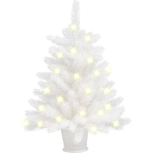 vidaXL kunstigt juletræ med LED-lys og tykke grene 65 cm hvid