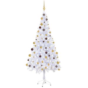 vidaXL kunstigt juletræ med LED-lys og julekuglesæt 180 cm 620 grene