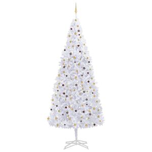 vidaXL kunstigt juletræ med LED og kuglesæt 500 cm hvid