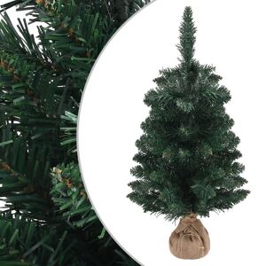 vidaXL kunstigt juletræ med juletræsfod 90 cm PVC grøn