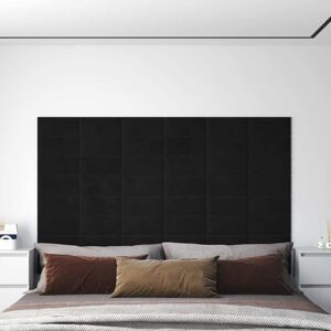 vidaXL vægpaneler 12 stk. 30x15 cm 0,54 m² fløjl sort