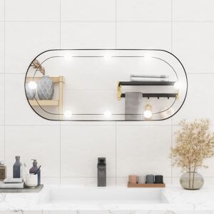 vidaXL vægspejl med LED-lys 35x80 cm oval glas