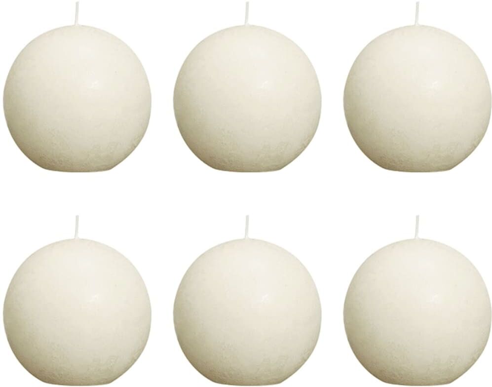 Bolsius rustikt kuglelys 6 stk. 80 mm elfenbenshvid Bolsius rustikt kuglelys 6 stk. 80 mm elfenbenshvid