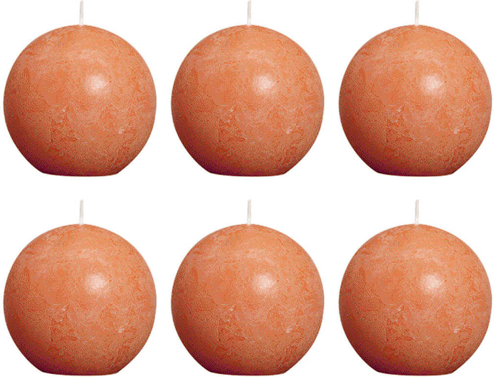 Bolsius rustikke kuglelys 6 stk. 80 mm orange Bolsius rustikke kuglelys 6 stk. 80 mm orange