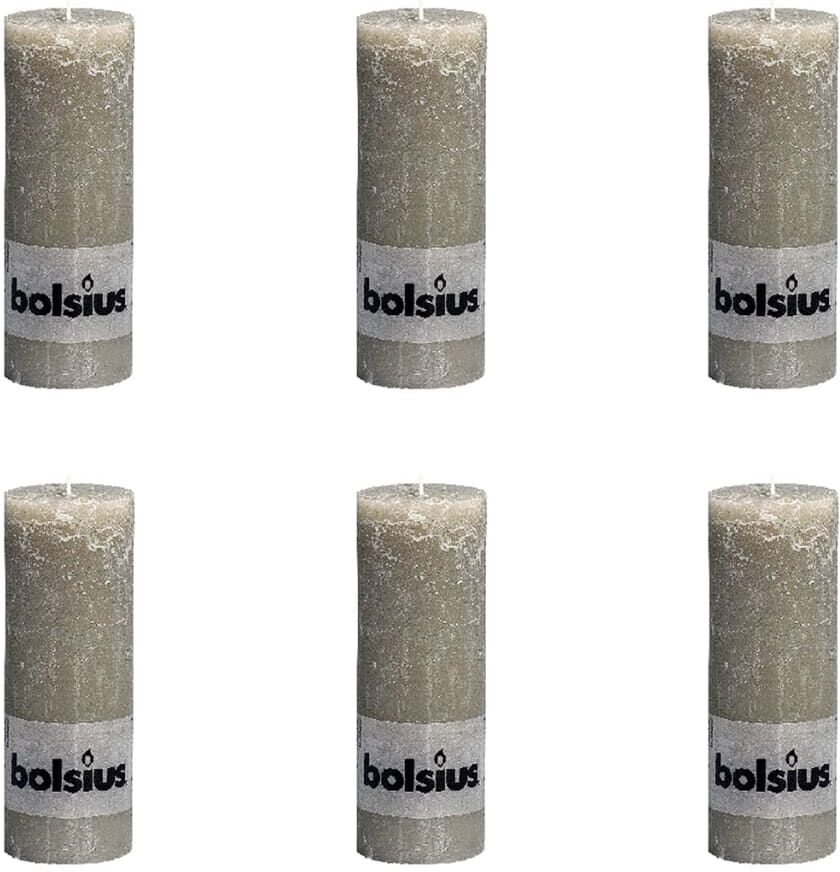 Bolsius rustikt søjlestearinlys 190x68 mm 6 stk. skiferfarvet Bolsius rustikt søjlestearinlys 190x68 mm 6 stk. skiferfarvet