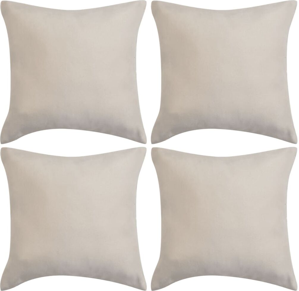 vidaXL pudebetræk 4 stk. 40x40 cm polyester imiteret ruskind beige vidaXL pudebetræk 4 stk. 40x40 cm polyester imiteret ruskind beige