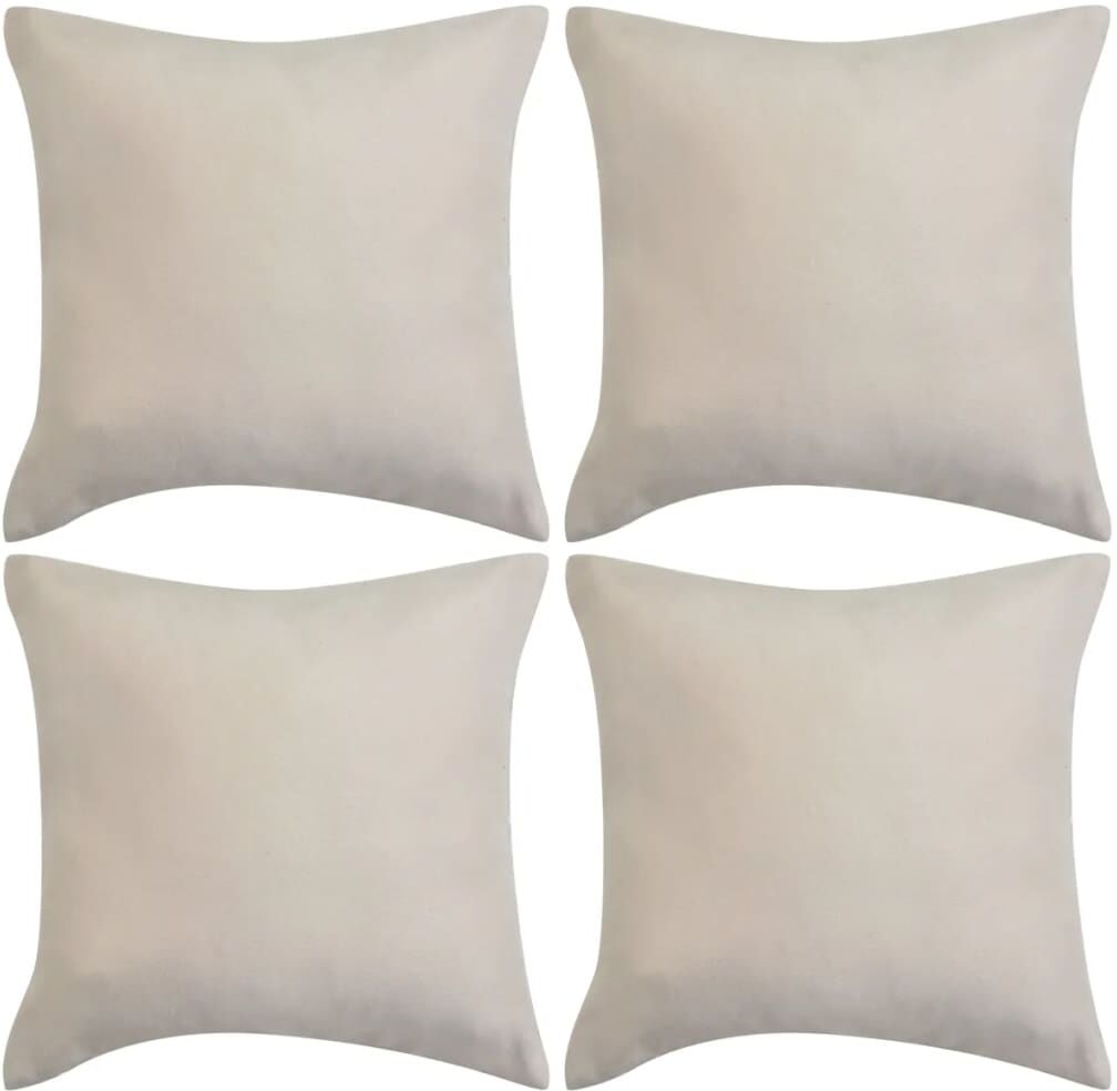 vidaXL pudebetræk 4 stk. 80x80 cm polyester imiteret ruskind beige vidaXL pudebetræk 4 stk. 80x80 cm polyester imiteret ruskind beige
